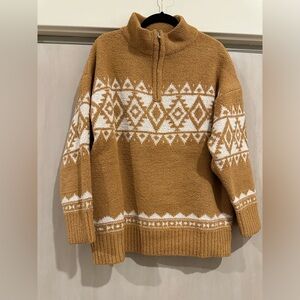 Pink Lily Quarter Zip Sweater